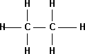 Fórmula desarrollada de la molécula de etano