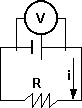 Diagrama de un circuito para medir tensión