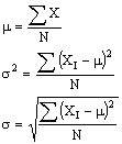 Fórmulas del valor medio y la desviación estándar
