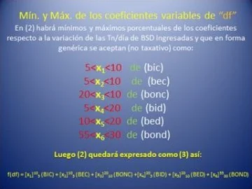 Mínimos y máximos de los coeficientes variables