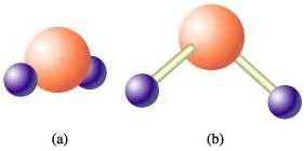 La estructura de la molécula de agua