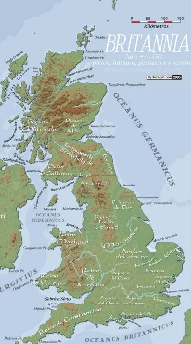 Britania en el 550 d.C.