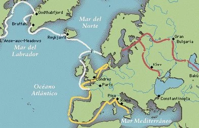 Rutas de expansión de los vikingos
