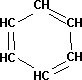 Fórmula desarrollada de la molécula de benceno
