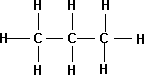 Fórmula desarrollada de la molécula de propano