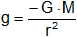 Fórmula de la aceleración gravitatoria