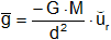 Fórmula de la aceleración gravitatoria