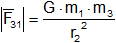 Cálculo de la fuerza gravitatoria