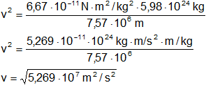 Cálculo de velocidad orbital