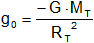 Fórmula de la aceleración gravitatoria