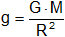 Fórmula de la aceleración gravitatoria