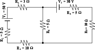 Esquema de un circuito con fuente y resistencia