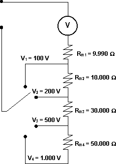 Diagrama de un circuito para medir tensión