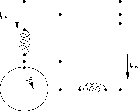 Circuito básico del arranque inductivo - resistivo de un motor monofásico