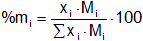 Composición en porcentaje por peso