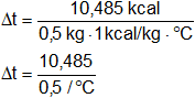 Cálculo de la variación de la temperatura