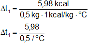 Cálculo de la variación de la temperatura