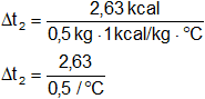 Cálculo de la variación de la temperatura