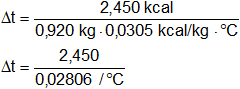 Cálculo de la variación de la temperatura
