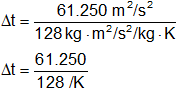Cálculo de la variación de la temperatura