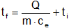 Cálculo de la temperatura