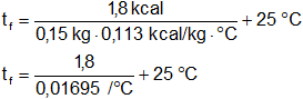 Cálculo de la temperatura final