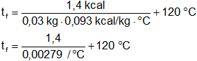 Cálculo de la temperatura final