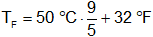 Cálculo de conversión de grados centígrados a Fahrenheit
