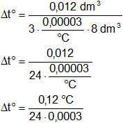 Cálculo de la variación de la temperatura