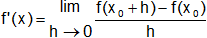 Fórmula de derivada por definición