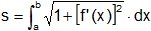 Fórmula de la integral de la longitud de la curva