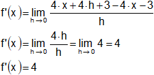 Cálculo de derivadas por definición