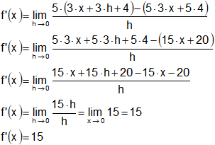 Cálculo de derivadas por definición