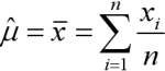 Fórmula del estimador de la media