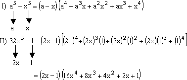 Ejemplo de diferencia de potencias de igual grado con exponente impar