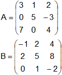 Suma y resta de matrices