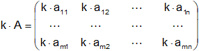 Producto por un escalar de matrices