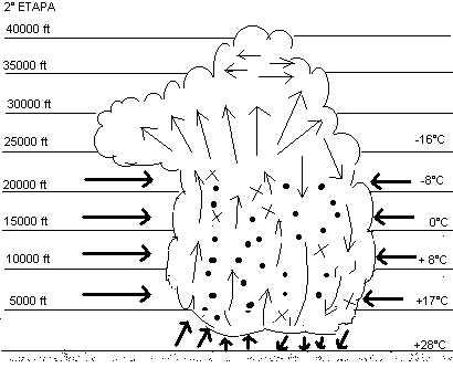 Etapa de madurez o nimbus de un cúmulonimbus