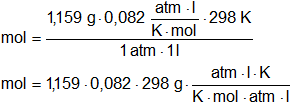 Cálculo de la masa molecular de un gas