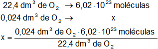 Cálculo de la cantidad de moléculas