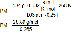 Cálculo del peso molecular de gases