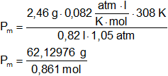 Cálculo del peso molecular de un gas