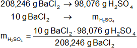Cálculo de la masa en una reacción química
