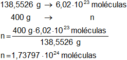 Cálculo de las moléculas