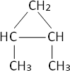 Fórmula desarrollada del 1,2-dimetilciclopropano