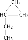 Fórmula desarrollada del 1-etilciclopropano