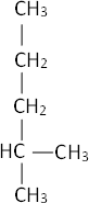 Fórmula desarrollada del 1-metilpentano
