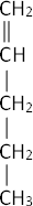 Fórmula desarrollada del 1-penteno