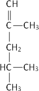 Fórmula estructural del 2,4-dimetil-1-penteno