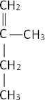 Fórmula desarrollada del 2-metil-1-buteno